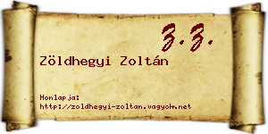Zöldhegyi Zoltán névjegykártya